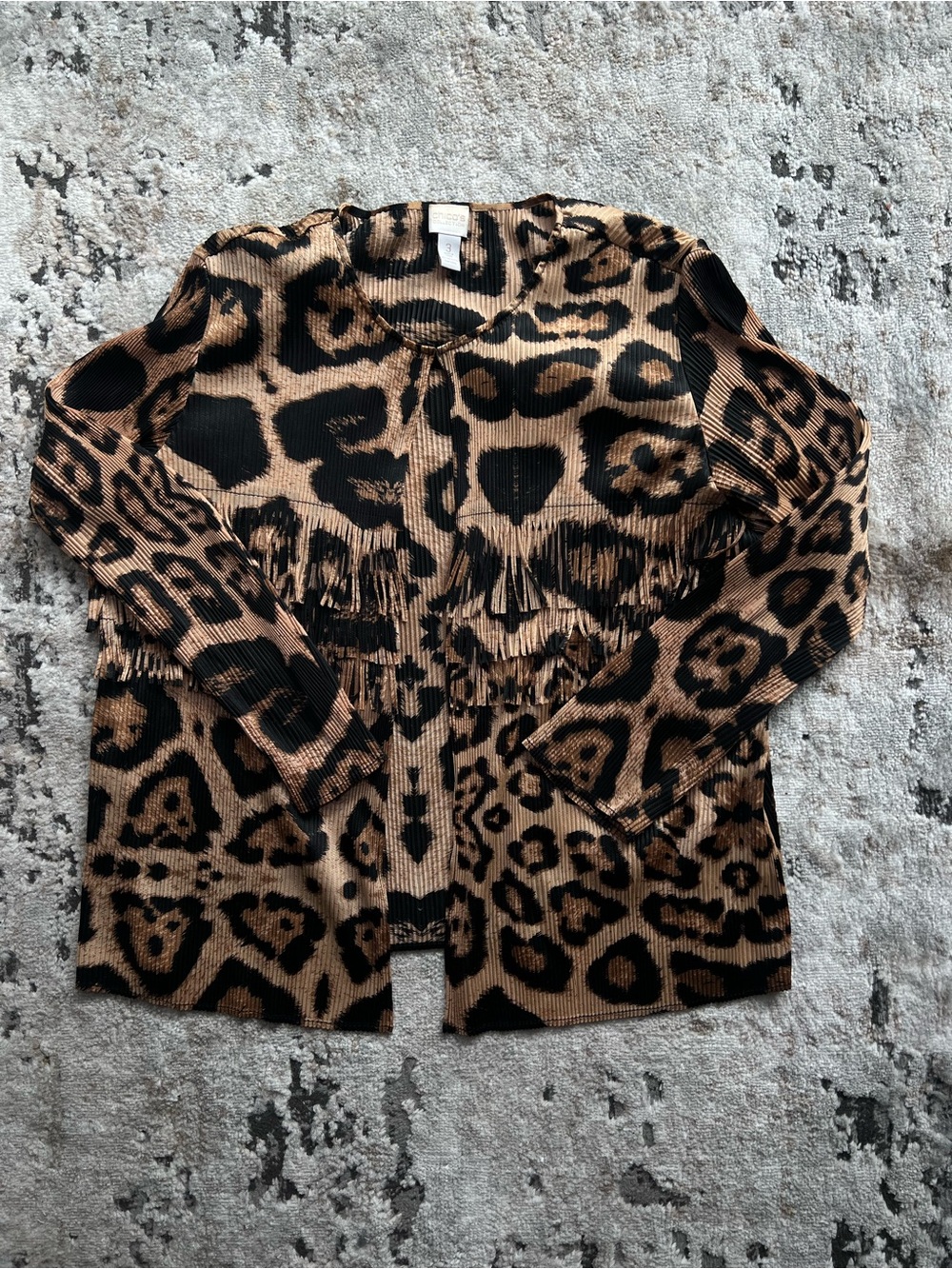 Chico's Leopard Print Cardigan - Black & Brown